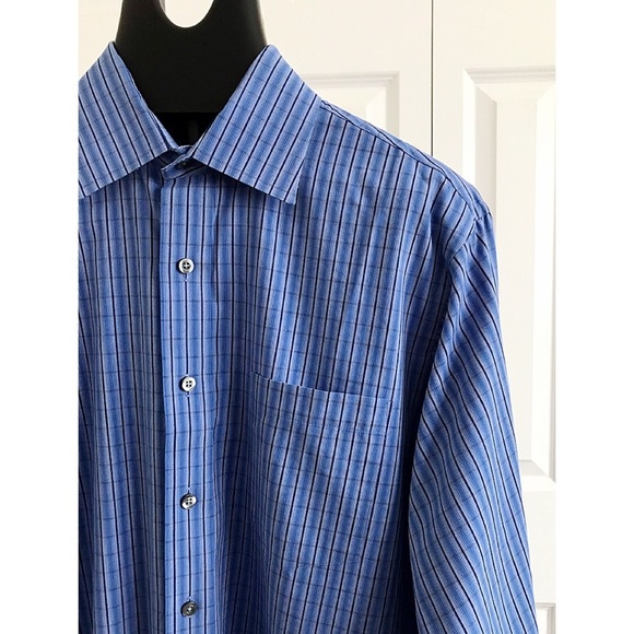 MICHAEL KORS Men's Blue Dress Shirt Sz L 16 1/2” - Picture 4 of 8